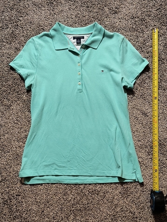 Tommy Hilfiger Tops - Tommy Hilfiger Women's Mint Green Polo Shirt, Size Large